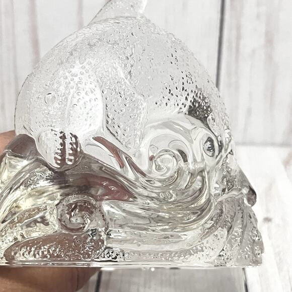 Vintage 1990's PartyLite Crystal Dolphin Votive Tealight Candle Holder 4" - Picture 6 of 10
